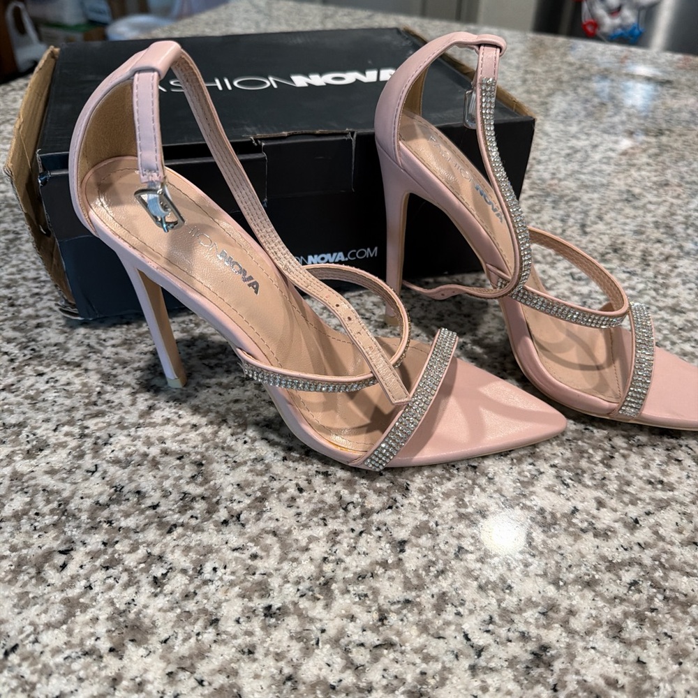 Fashion Nova Blush Strappy Heels